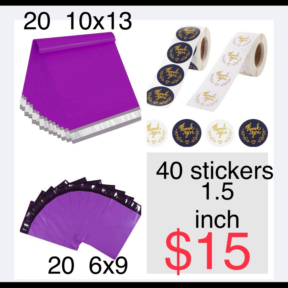 POLYMAILER  BAGS ,  Water & tear resistant. Only for not fragile items.